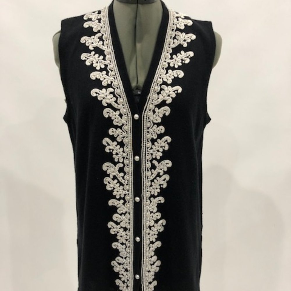 Theomiles Elegant Beaded Sweater Vest